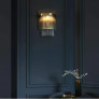 PS2323 ANTIQUE BRASS & GLASS ROD WALL LIGHT