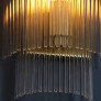 PS2323 ANTIQUE BRASS & GLASS ROD WALL LIGHT