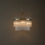 PS2324 ANTIQUE BRASS & GLASS ROD PENDANT CHANDELIER