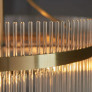 PS2324 ANTIQUE BRASS & GLASS ROD PENDANT CHANDELIER