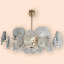 PS2342 GREEN FLOWERS CHANDELIER
