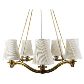 PS2495 MODERN CURVED BRASS WAVE CHANDELIER