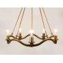 PS2495 MODERN CURVED BRASS WAVE CHANDELIER