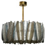 PS2496 MURANO ROUND ART GLASS AND BRASS CHANDELIER