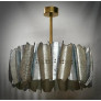 PS2496 MURANO ROUND ART GLASS AND BRASS CHANDELIER