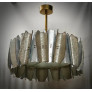 PS2496 MURANO ROUND ART GLASS AND BRASS CHANDELIER
