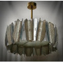 PS2496 MURANO ROUND ART GLASS AND BRASS CHANDELIER