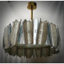PS2496 MURANO ROUND ART GLASS AND BRASS CHANDELIER