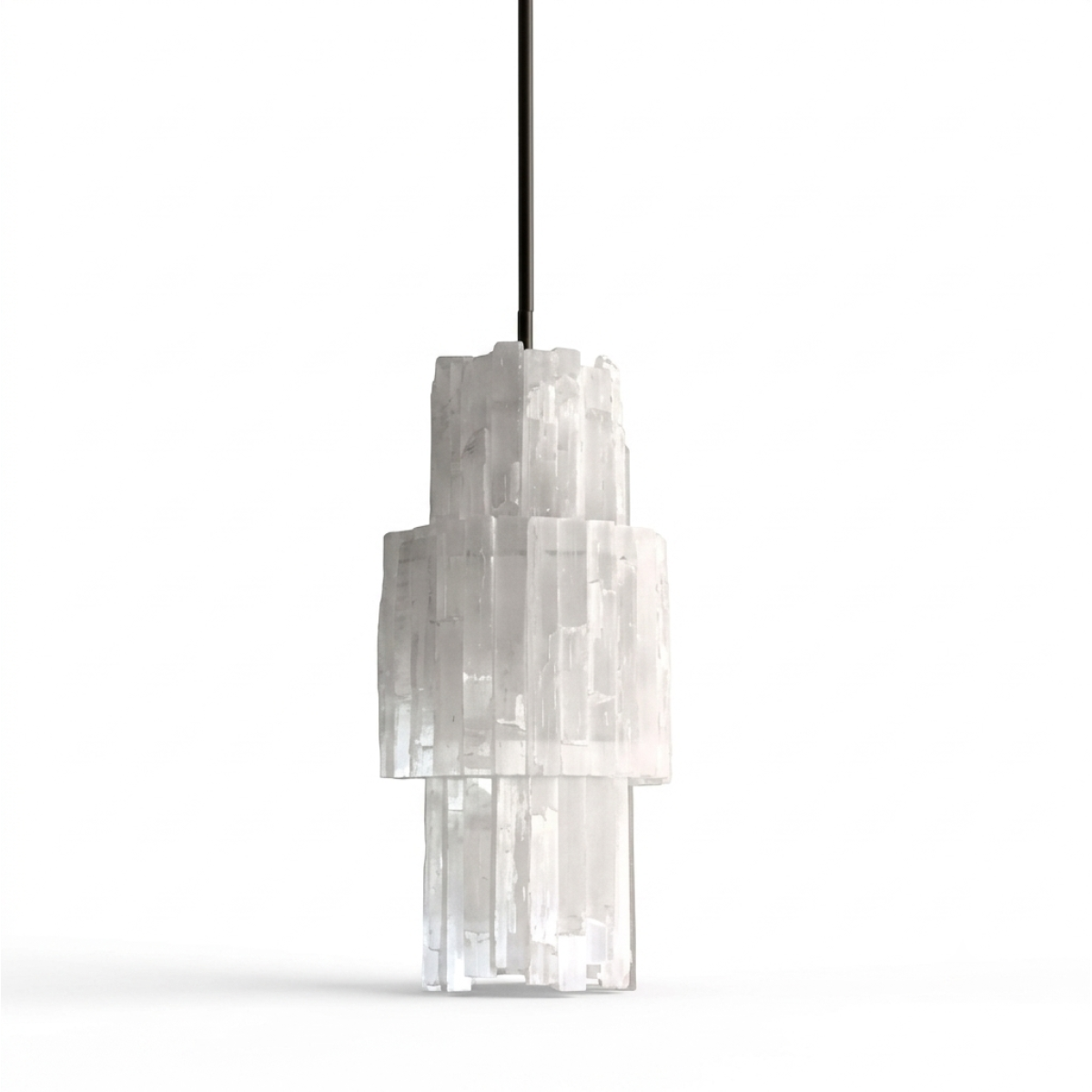 PS2967 Cylinder 3-Tier Selenite Pendant