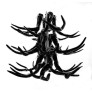 IQ2266 BLOWN GLASS ANTLER CHANDELIER