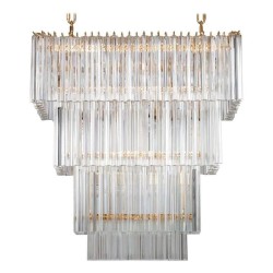 IQ2322 ITALIAN MURANO GLASS RECTANGULAR CHANDELIER