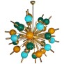 IQ2466 TURQUOISE GOLD MURANO GLASS CHANDELIER