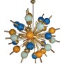 IQ2466 TURQUOISE GOLD MURANO GLASS CHANDELIER