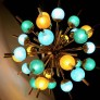 IQ2466 TURQUOISE GOLD MURANO GLASS CHANDELIER