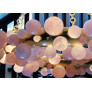 IQ2494 PINK BUBBLE RING ROCK CRYSTAL CHANDELIER