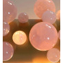 IQ2494 PINK BUBBLE RING ROCK CRYSTAL CHANDELIER