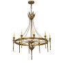 IQ8163 10 - LIGHT CANDLE STYLE WAGON WHEEL CHANDELIER