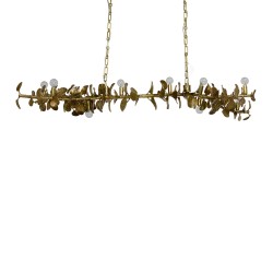 IQ8415 EUCALYPTUS LEAF BRASS CHANDELIER