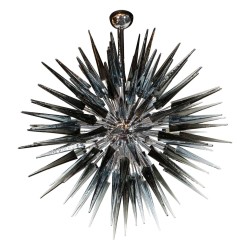 IQ8424 STUNNING SMOKED GREY SPIKED STARBURST CHANDELIER