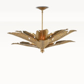 PS1985 TROPICAL SEMI-FLUSHMOUNT CHANDELIER