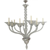 PS2036 CLEAR MURANO GLASS CHANDELIER