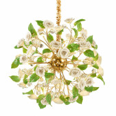 PS2105 18 LIGHTS CERAMIC FLOWER PENDANT