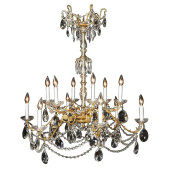 PS3036 XVI Bronze And Crystal Chandelier