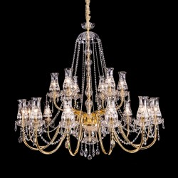 IQ3192 18 LIGHT GOLD BRASS CHANDELIER