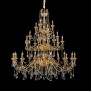 IQ3193 LARGE ANTIQUE BRASS CANDLE CHANDELIER