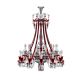 JR2037 Zenith Clear and Red Chandelier